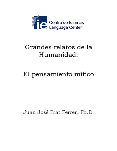 (PDF) El pensamiento mítico. Libro de texto .